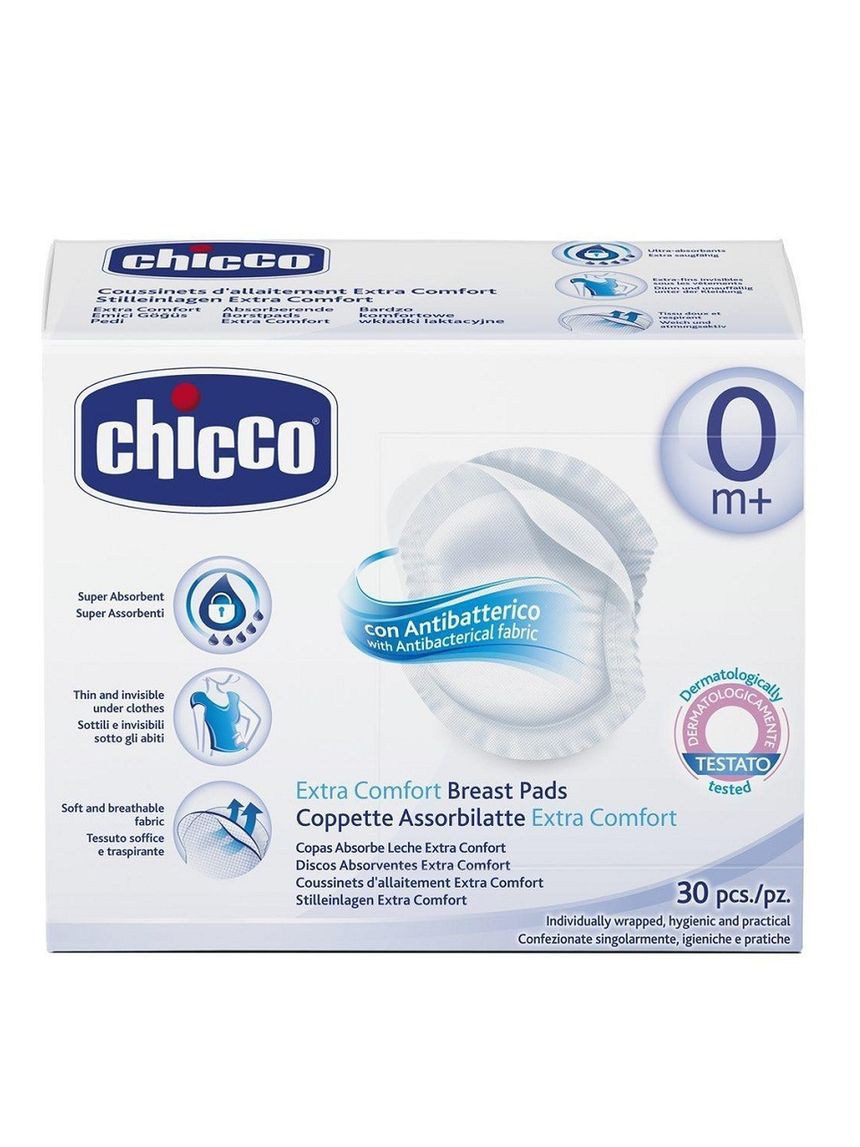 Chicco επιθέματα στήθους αντιβακτηριακά 30τμχ 61779000000 - Chicco