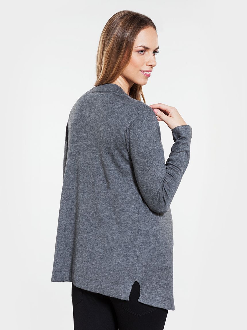 γυναικεία ζακέτα 3/4 γκρι με δέσιμο μπροστά - Prénatal