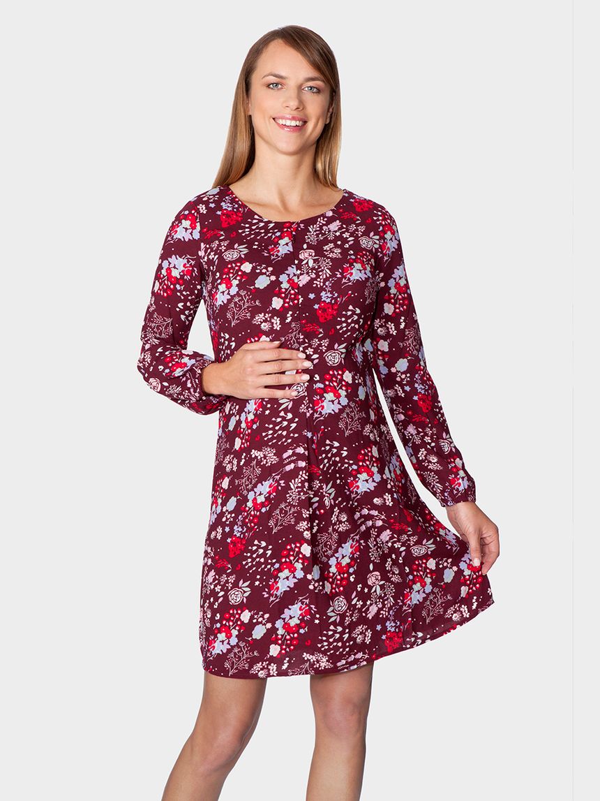 γυναικείο φόρεμα μακρυμάνικο εμπριμέ - Prénatal