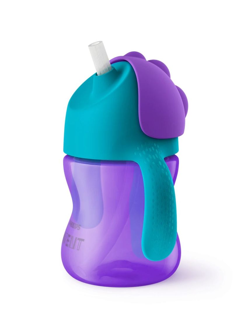 Philips avent εκπαιδευτικό ποτηράκι με καλαμάκι 200ml μωβ scf796/02 - Philips Avent