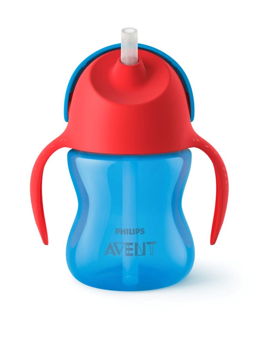 Philips avent εκπαιδευτικό ποτηράκι με καλαμάκι 200ml μπλε scf796/01 - Philips Avent