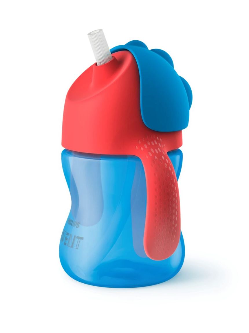 Philips avent εκπαιδευτικό ποτηράκι με καλαμάκι 200ml μπλε scf796/01 - Philips Avent