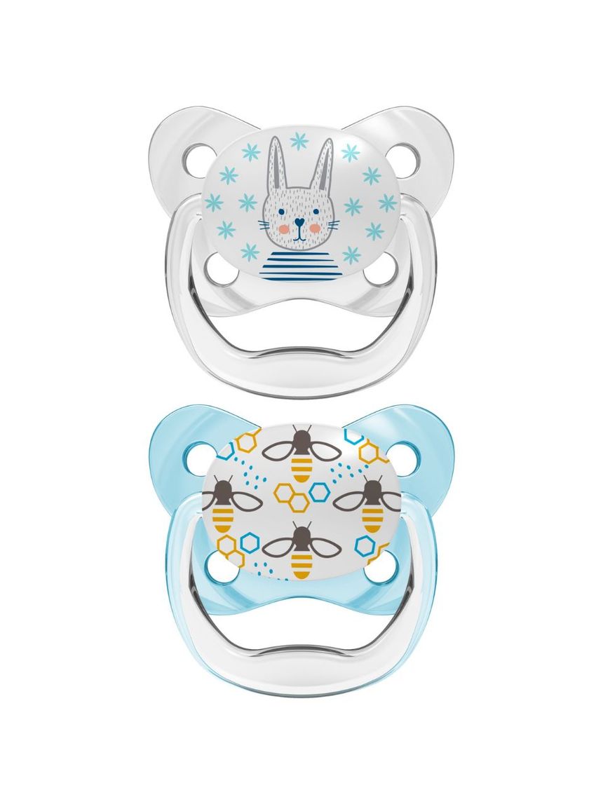 Dr. brown’s πιπίλες με θήλη σιλικόνης 2τμχ prevent contoured shield 0-6m μπλε pv-12402 - Dr Browns