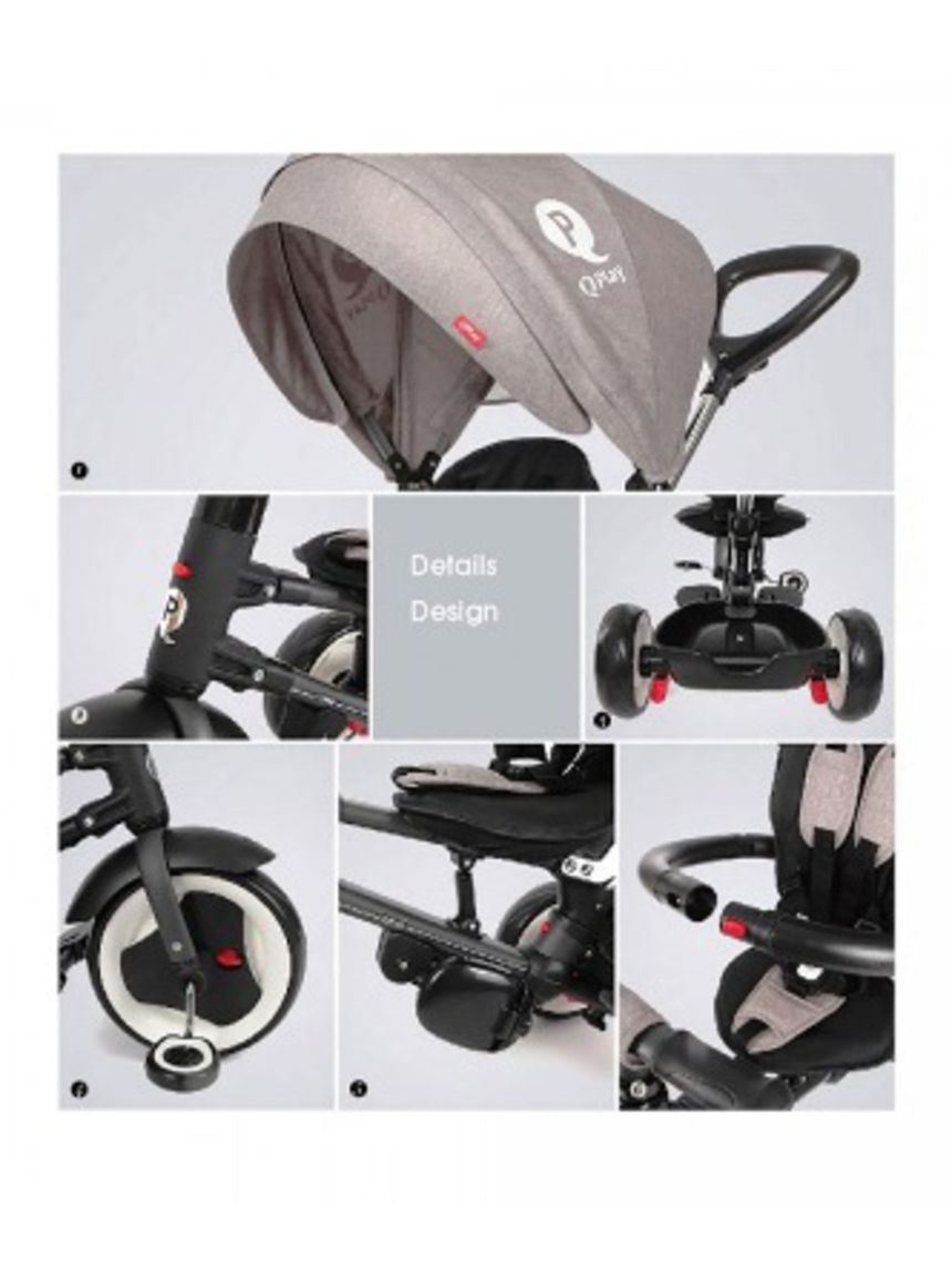 Qplay rito eva wheels γκρι σπαστό τρίκυκλο ποδηλατάκι 01-1212037-01 - QPLAY