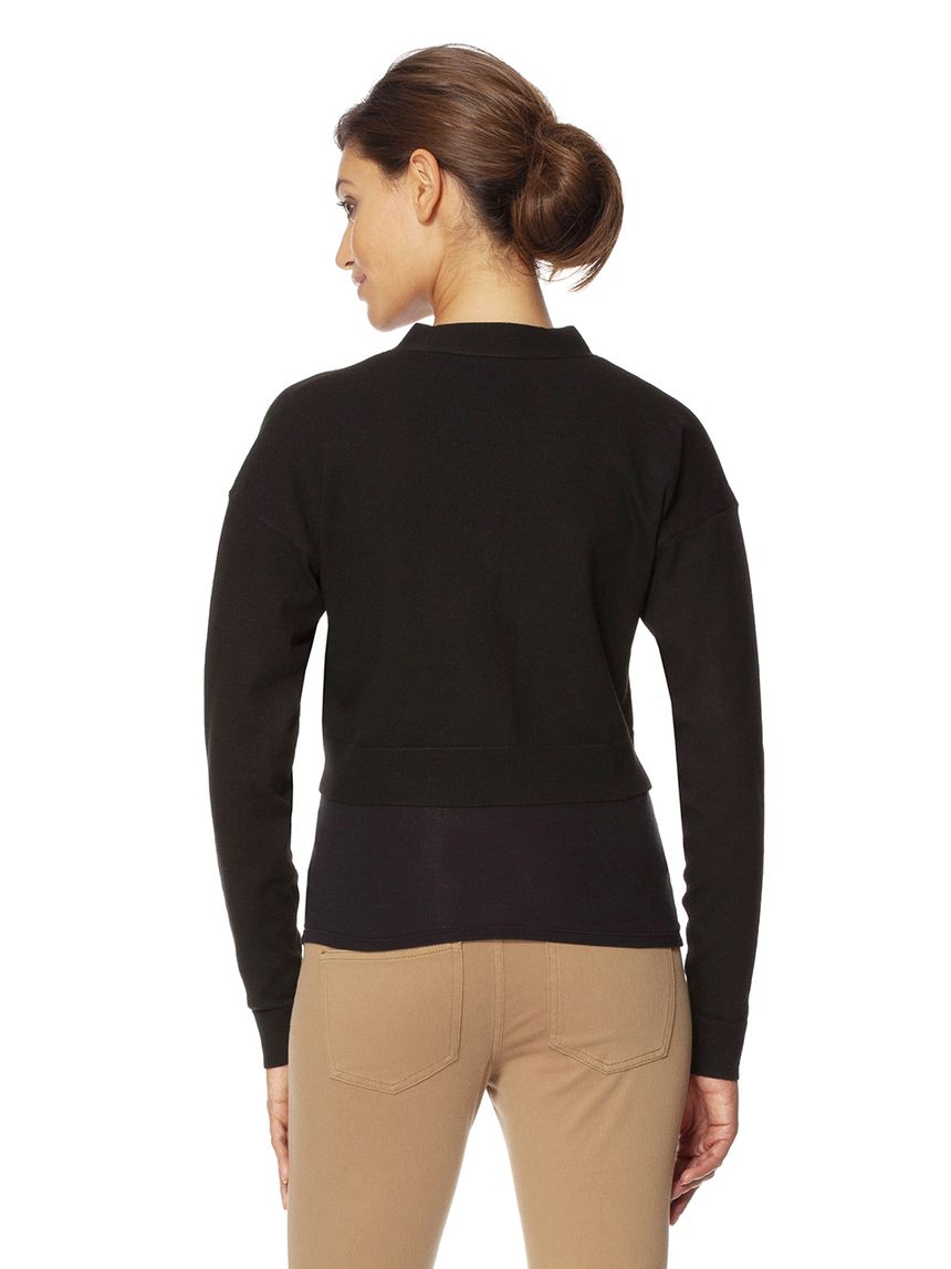 γυναικεία ζακέτα πλεκτή μαύρη κοντή - Prénatal