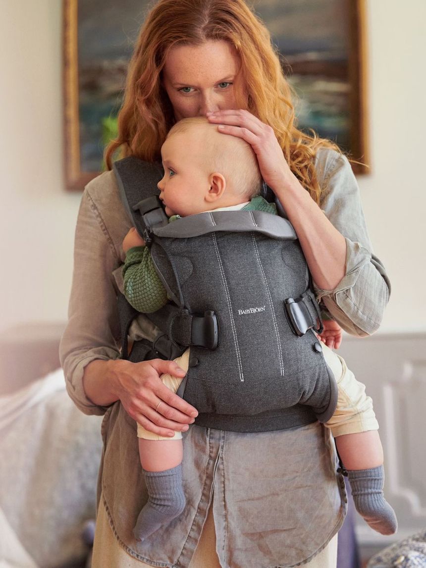 Babybjörn μάρσιπος one woven denim grey/dark grey 098194 - Baby Bjorn