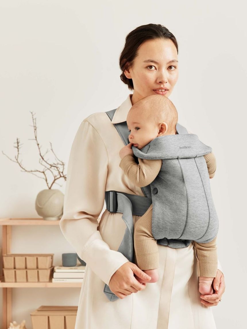 Babybjörn μάρσιπος mini 3d jersey light grey 021072 - Baby Bjorn