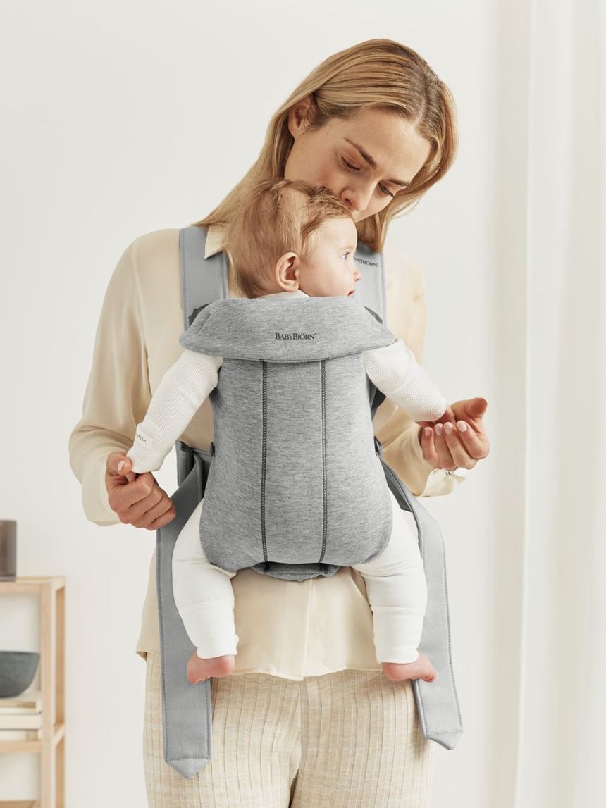 Babybjörn μάρσιπος mini 3d jersey light grey 021072 - Baby Bjorn