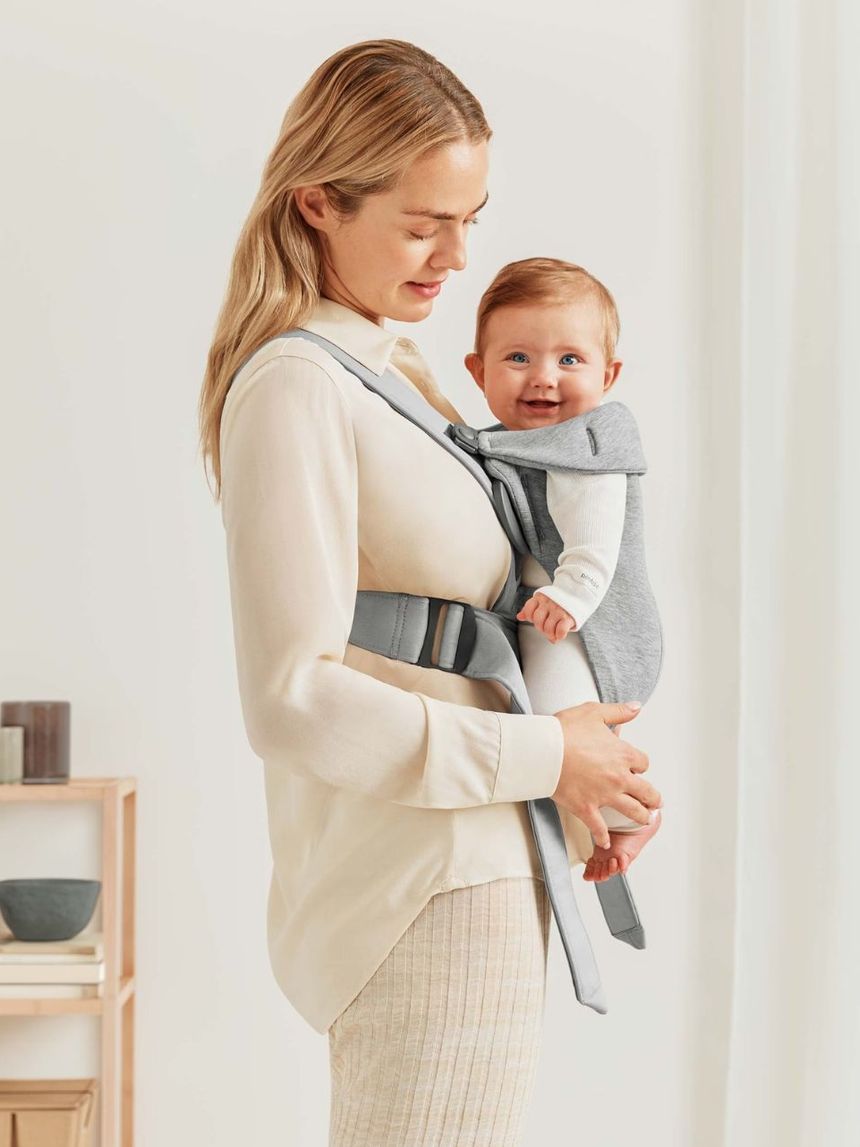 Babybjörn μάρσιπος mini 3d jersey light grey 021072 - Baby Bjorn