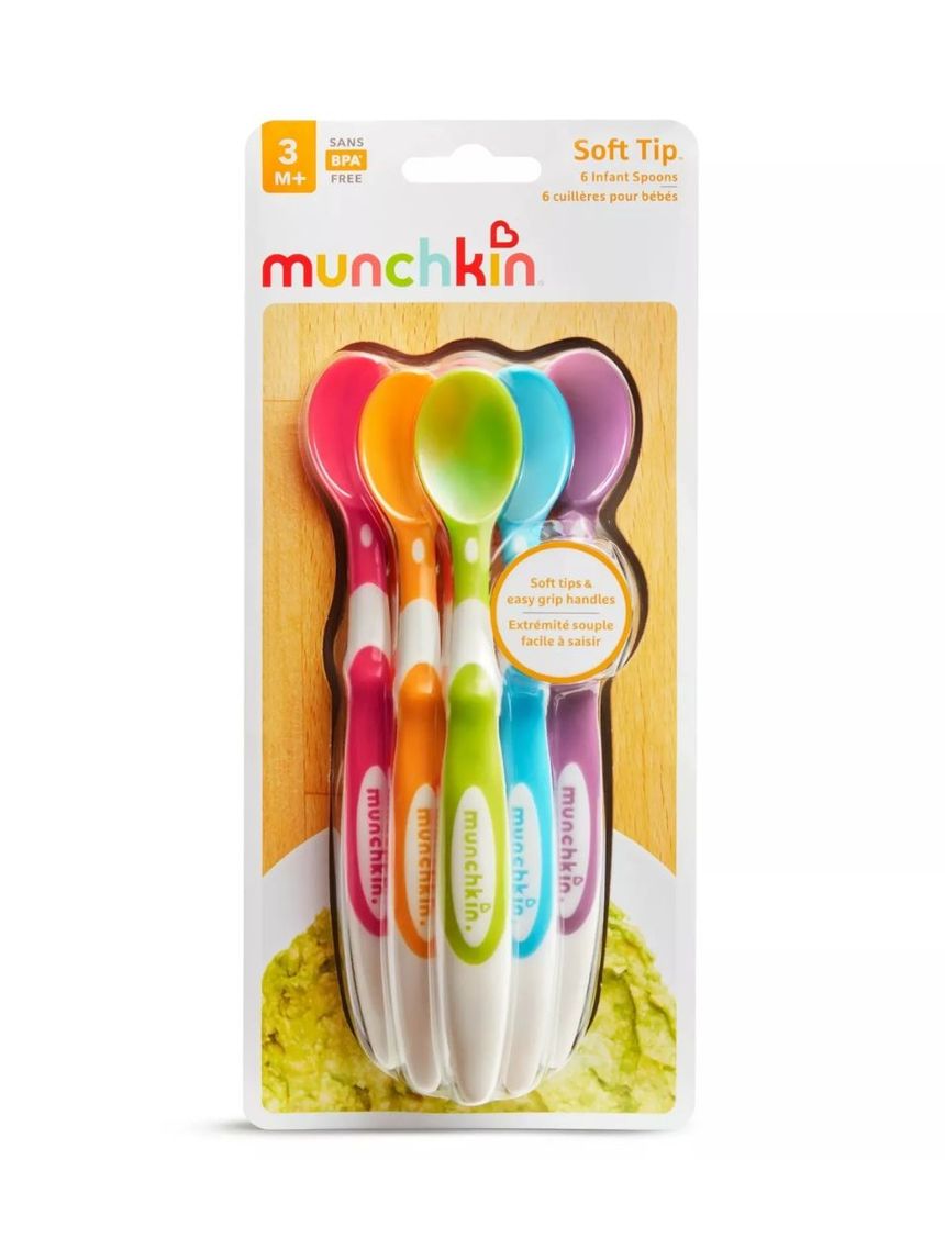 Munchkin σετ 6 μαλακά κουταλάκια soft tip 3m+ 11003 - Munchkin