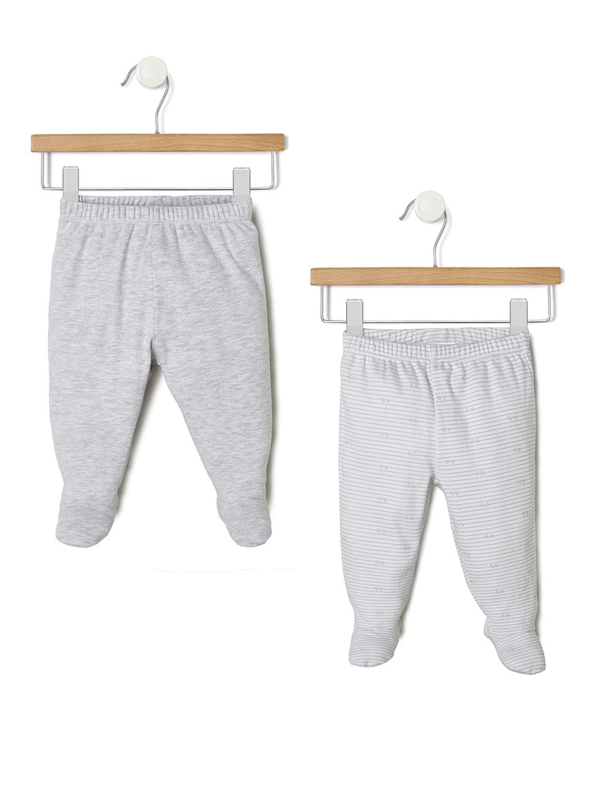 σετ interlock πακέτο χ2 γκρι-λευκό unisex - Prénatal