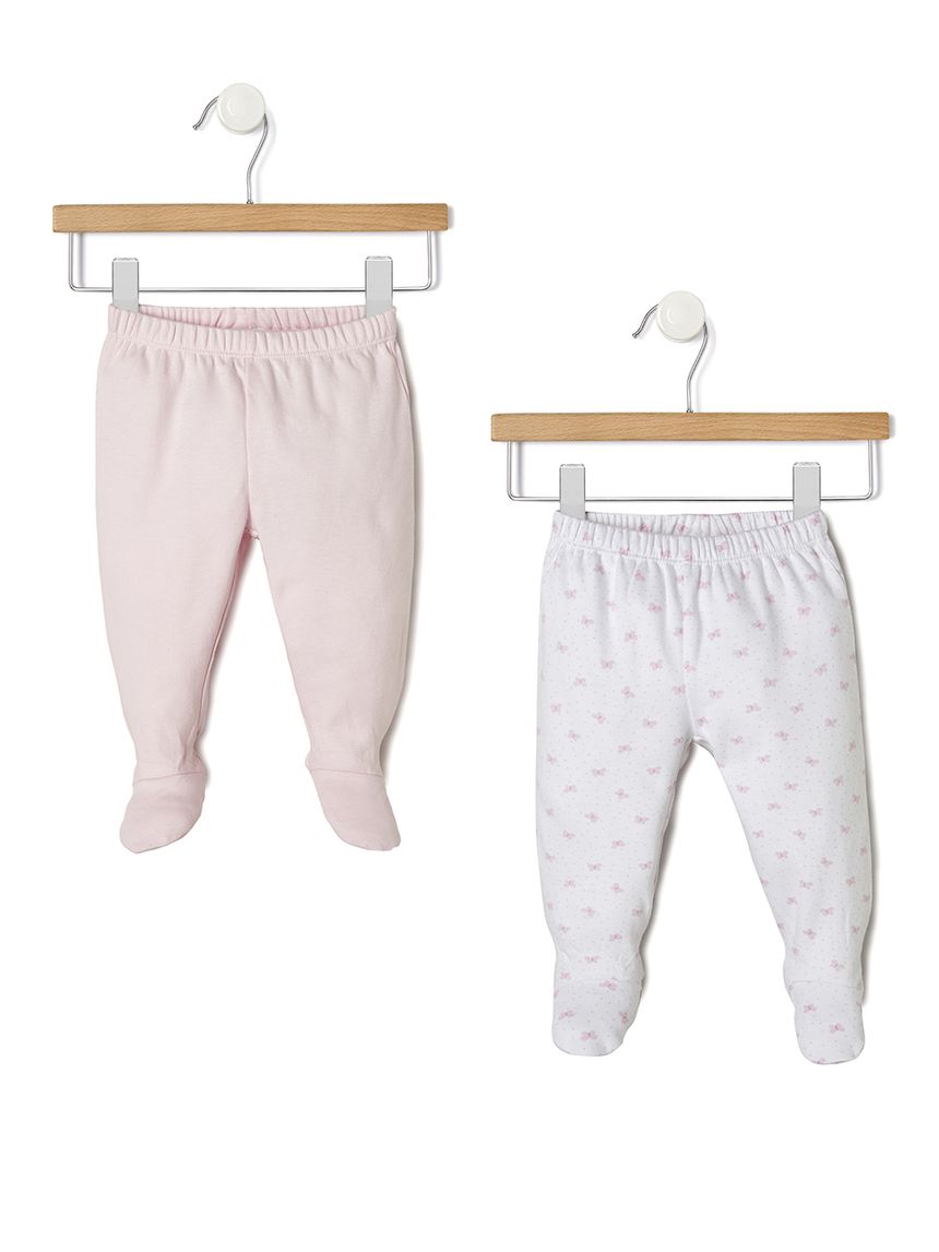 γκέτες interlock πακέτο χ2 ροζ-λευκό για κορίτσι - Prénatal