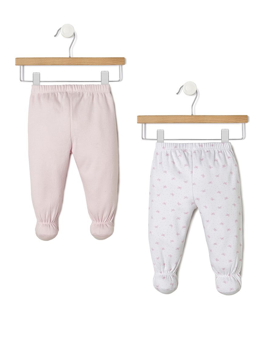 γκέτες interlock πακέτο χ2 ροζ-λευκό για κορίτσι - Prénatal