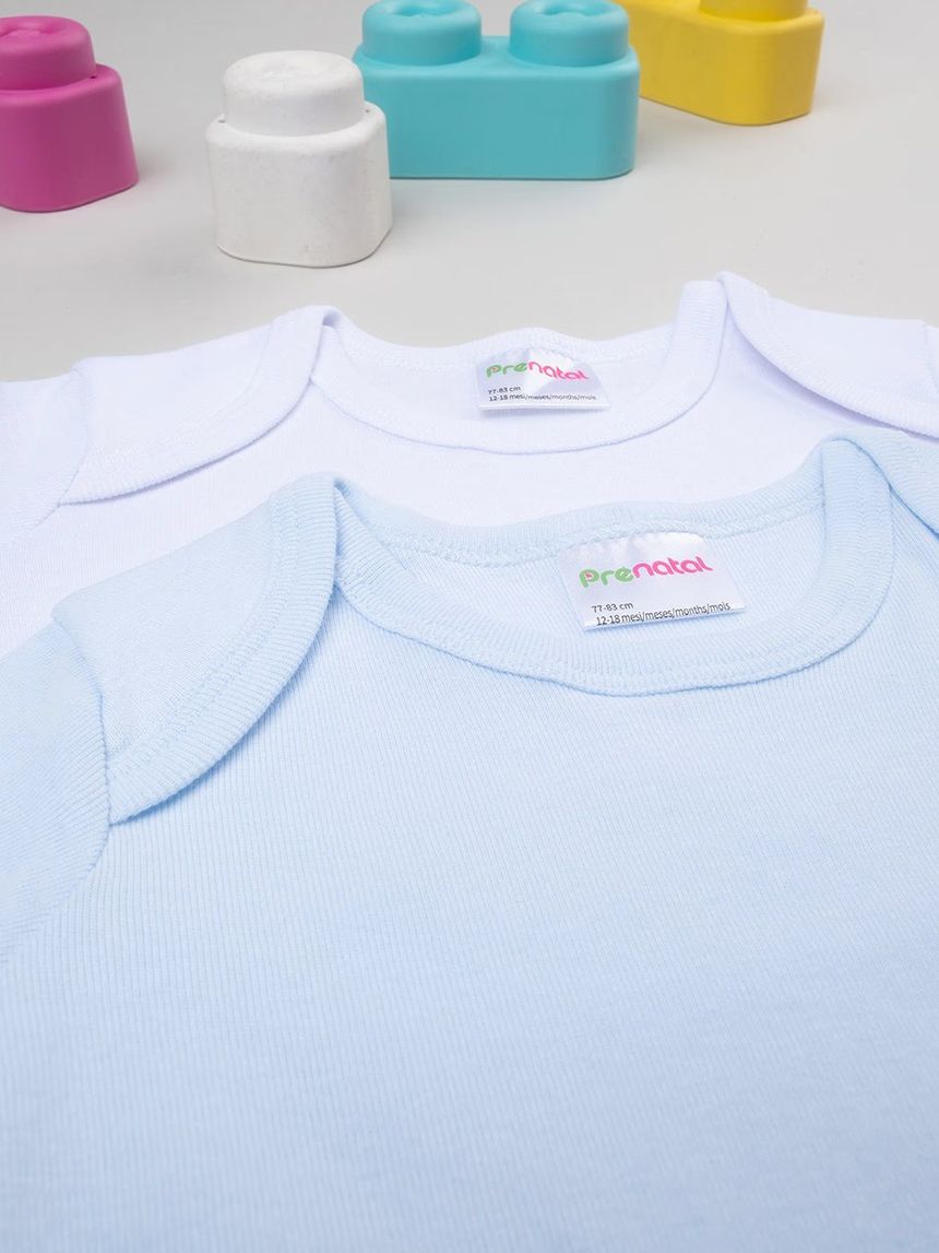 βρεφικά κορμάκια κοντομάνικα πακέτο x2 τμχ για αγόρι - Prénatal