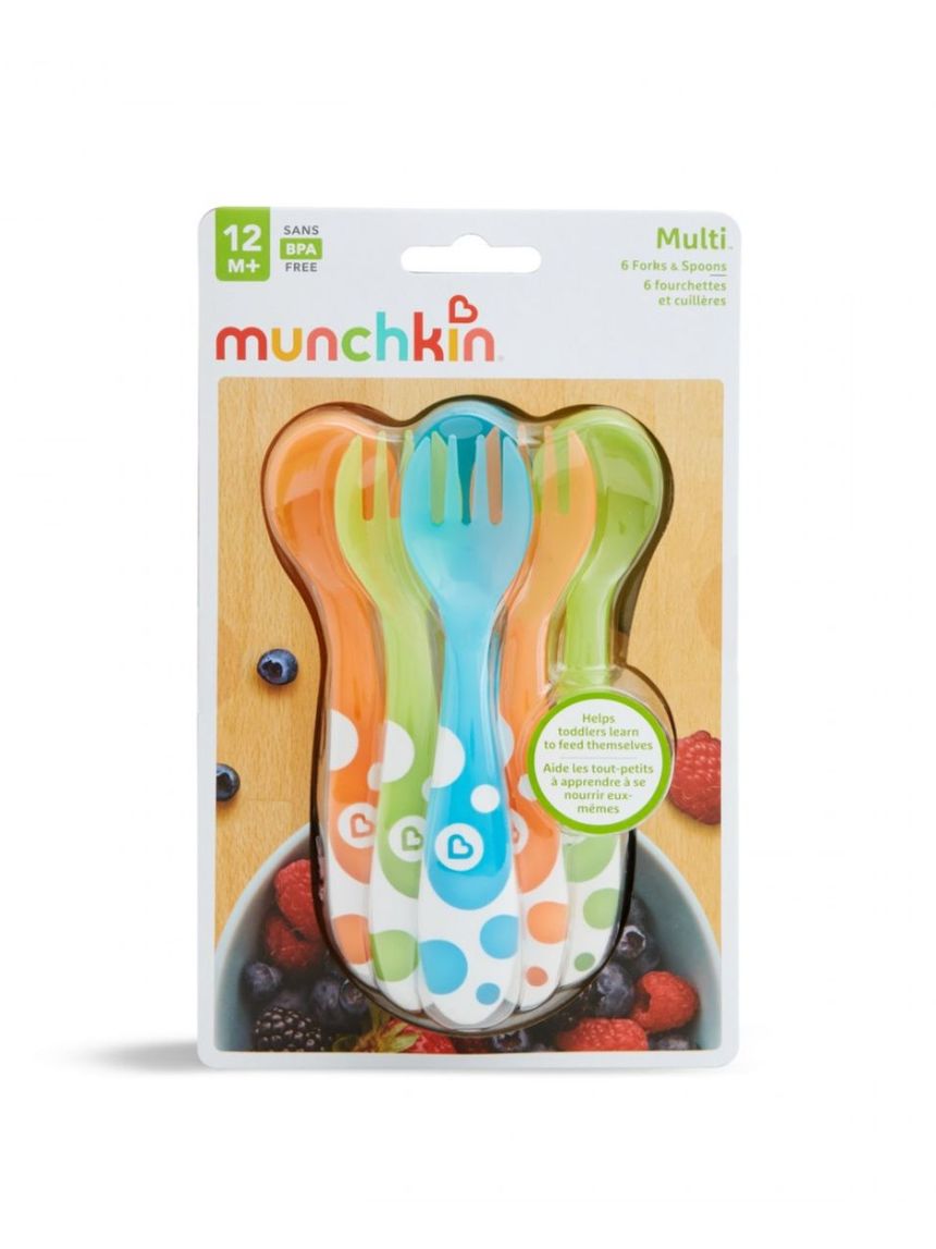 Munchkin multi coloured 6 κουτάλια & πιρούνια 12m+ 11454 - Munchkin