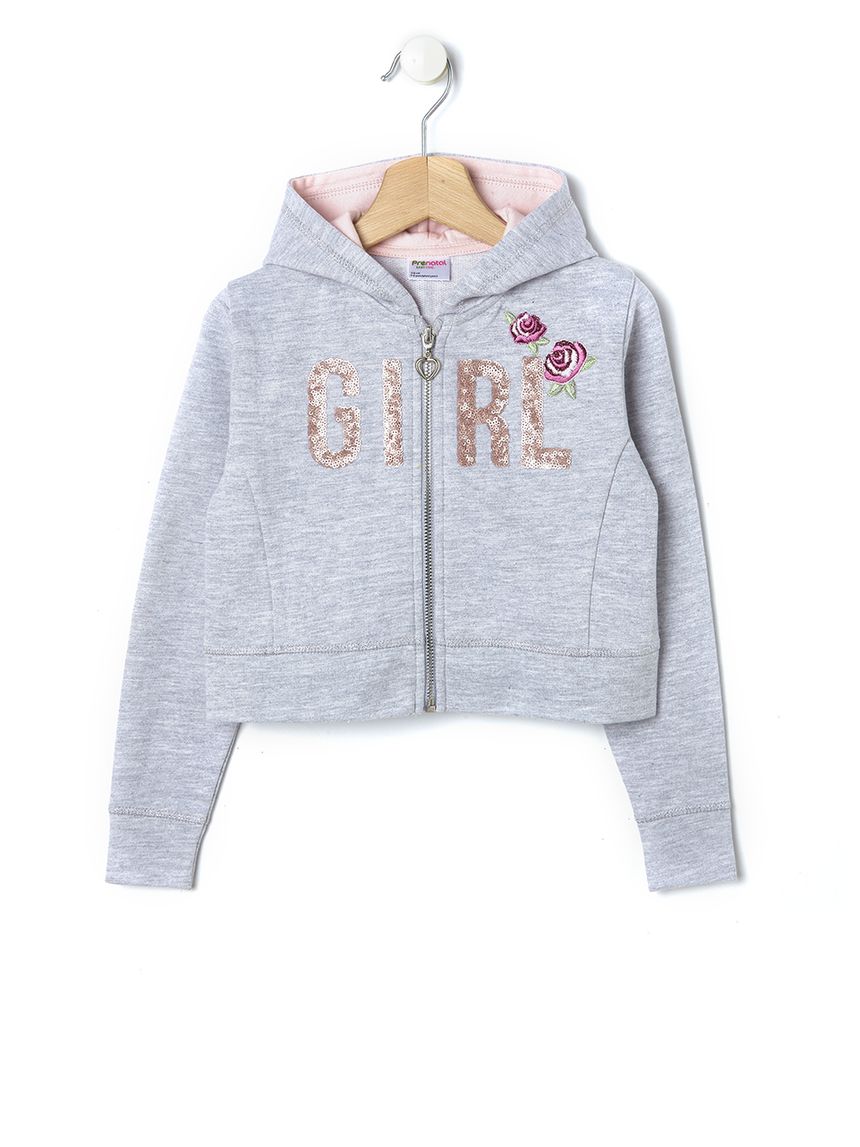 ζακέτα φόρμας με παγιέτες γκρι για κορίτσι - Prénatal