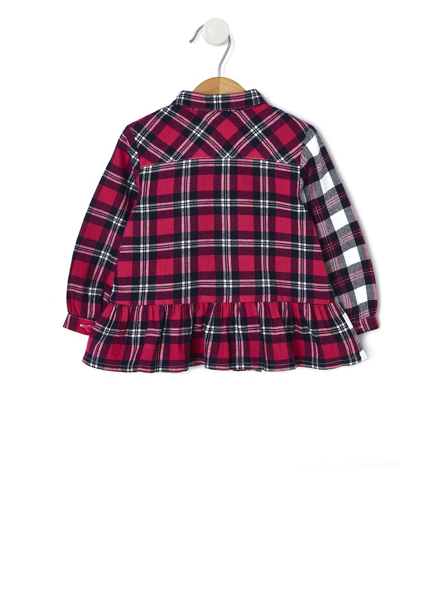 πουκάμισο tartan καρό με παγιέτες για κορίτσι - Prénatal