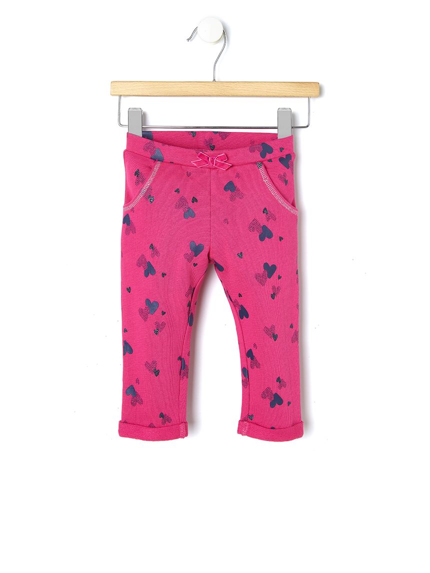 παντελόνι φόρμας φούξια με καρδούλες για κορίτσι - Prénatal