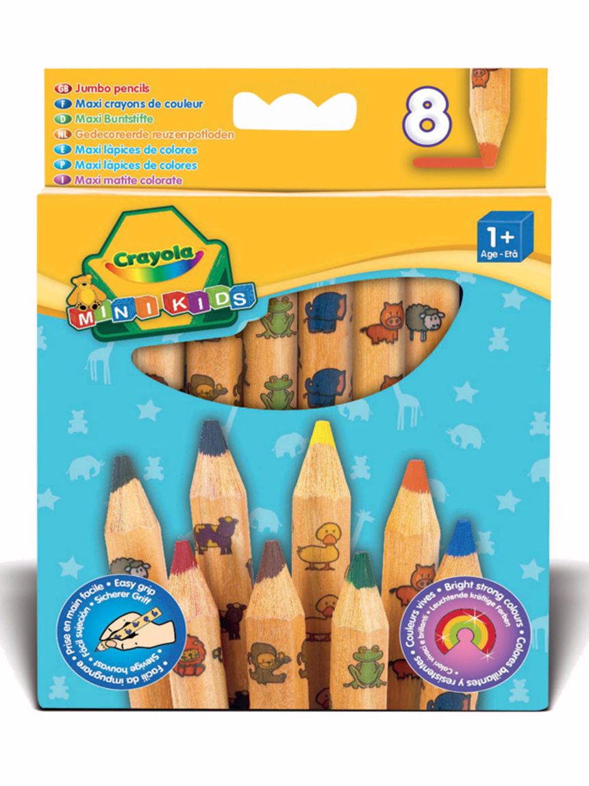 Crayola 8 maxi χρωματιστές ξυλομπογιές 12m+ - Crayola