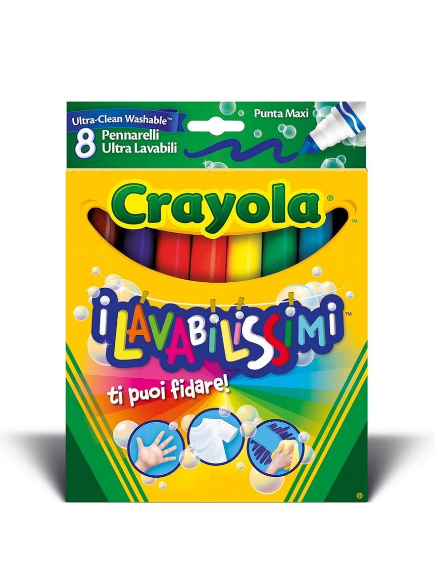 Crayola 8 μαρκαδόροι ultra clean washable maxi (χονδρή μύτη) - Crayola