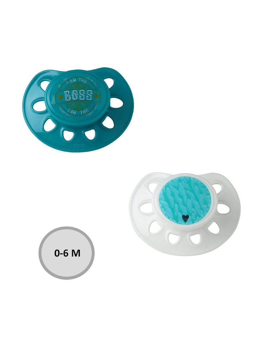 That's love - πιπίλες σιλικόνης 0-6 μηνών 2τμχ, γαλάζιο/λευκό - That's Love