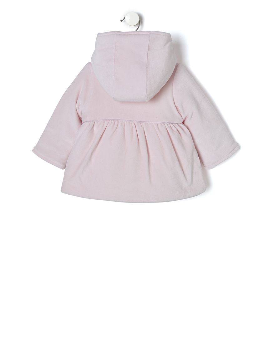 μπουφάν σενίλ ροζ με φιογκάκια για κορίτσι - Prénatal