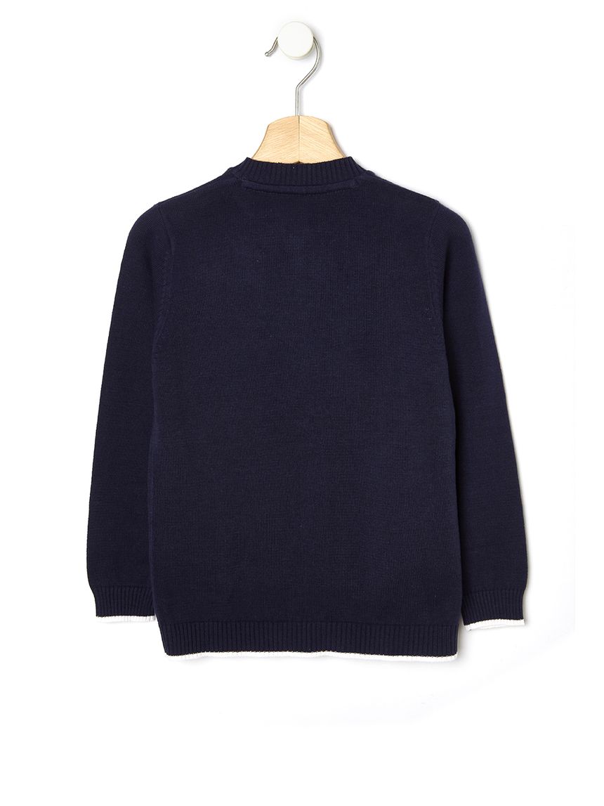 ζακέτα πλεκτή με φερμουάρ μπλε για αγόρι - Prénatal