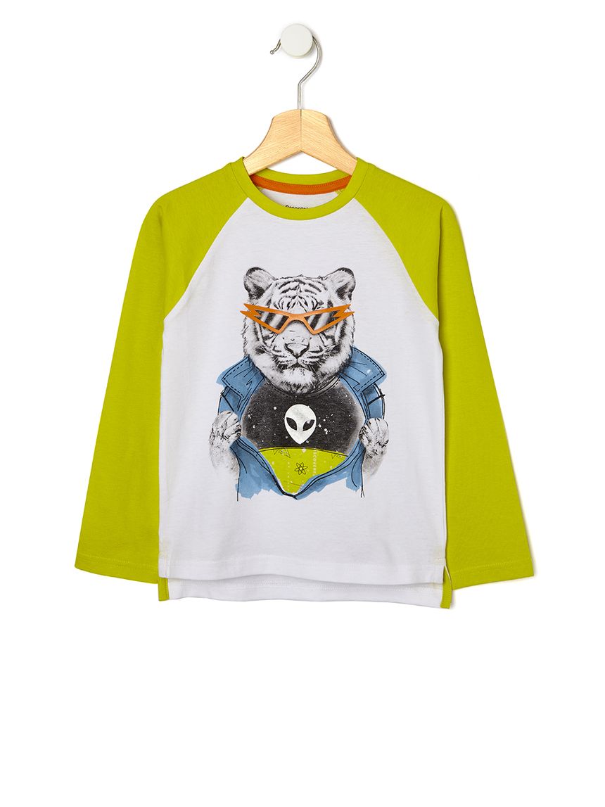μπλούζα μακρυμάνικη  με στάμπα τίγρη για αγόρι - Prénatal
