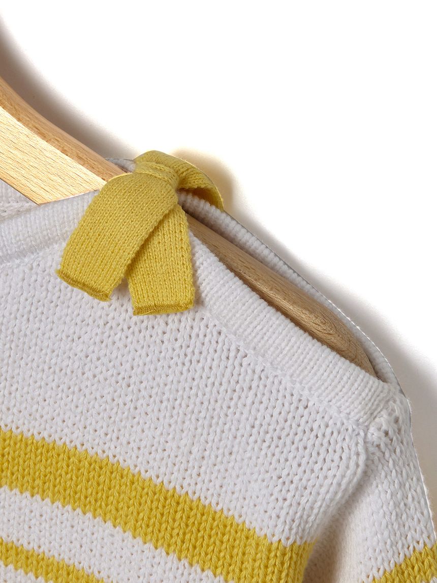 μπλουζάκι πλεκτό ριγέ με φιογκάκια για κορίτσι - Prénatal