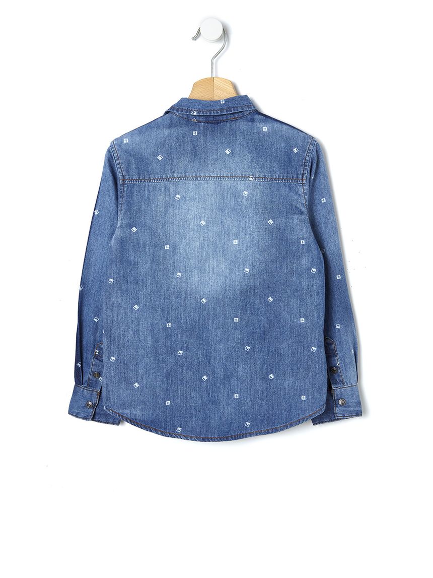 πουκάμισο denim με στάμπες για αγόρι - Prénatal