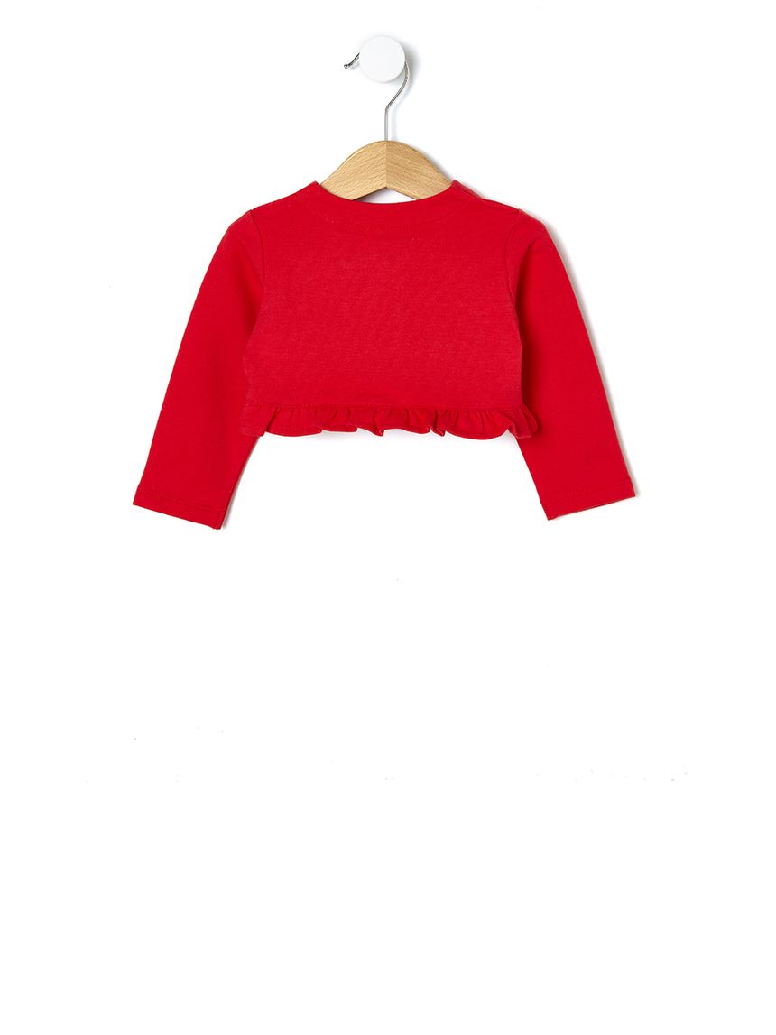 βρεφική ζακέτα κόκκινη με λουλούδια για κορίτσι - Prénatal