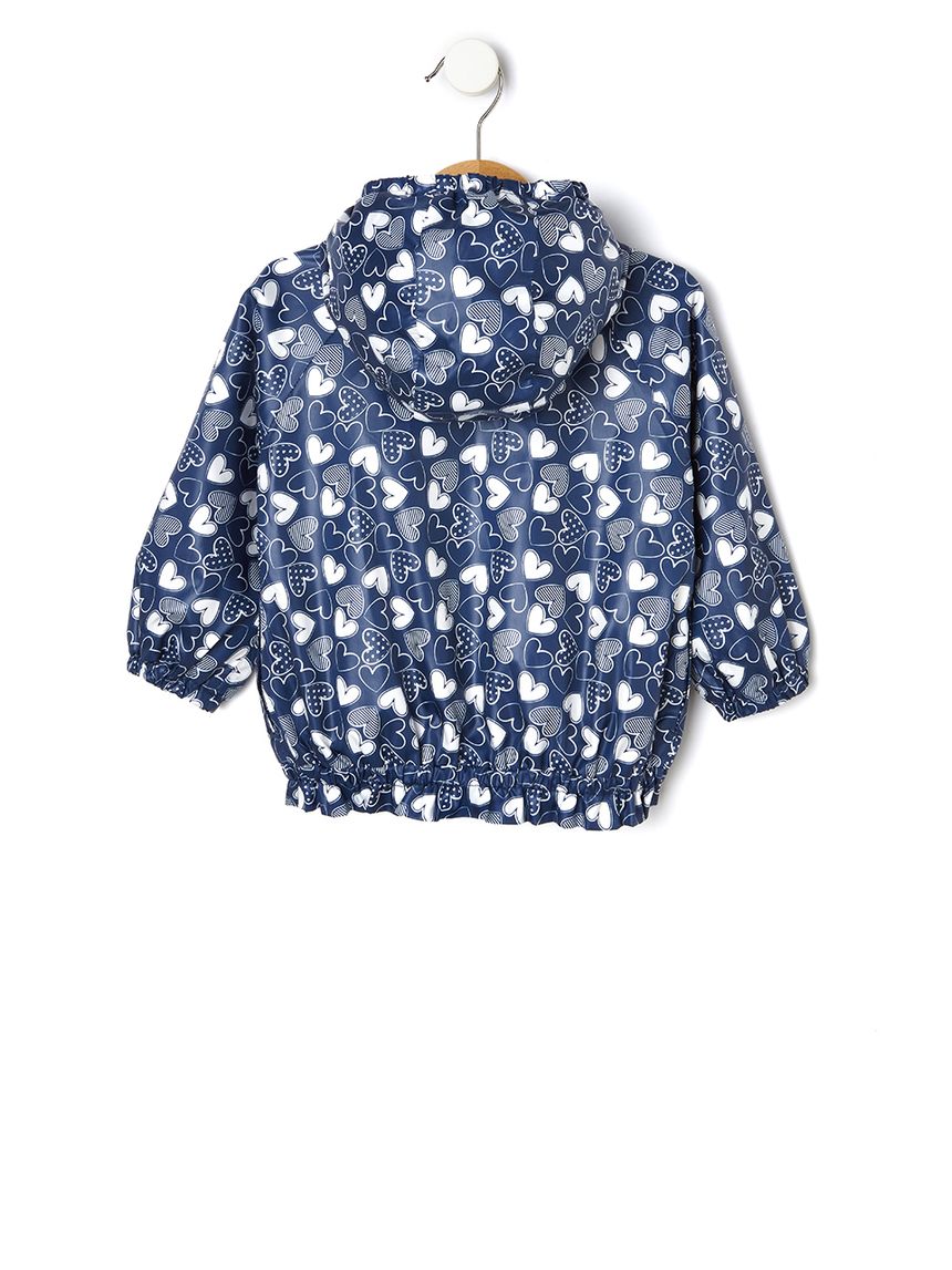 μπουφάν αντιανεμικό μπλε με καρδούλες για κορίτσι - Prénatal