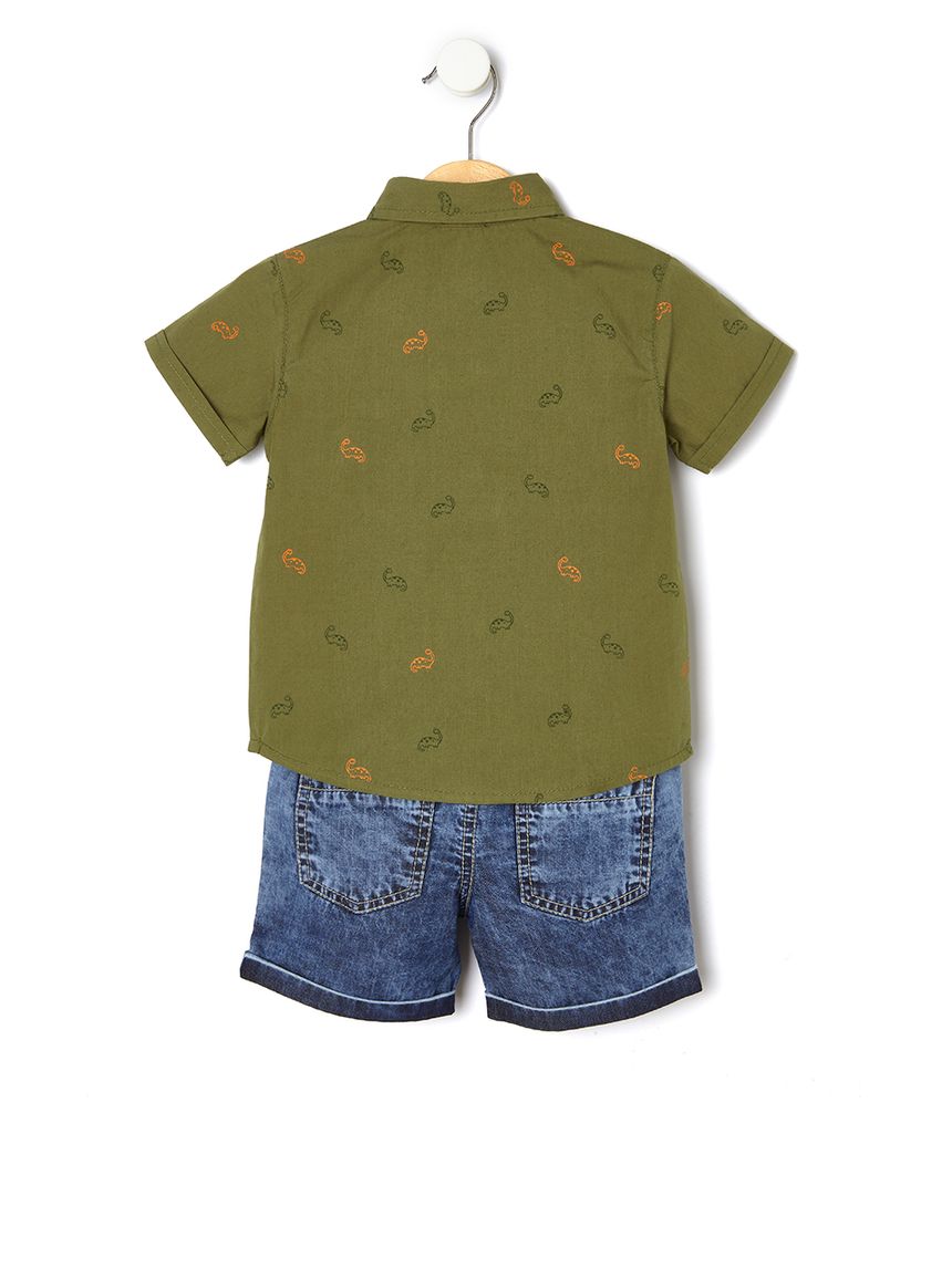 σετ πουκάμισο και τζιν σορτσάκι για αγόρι - Prénatal