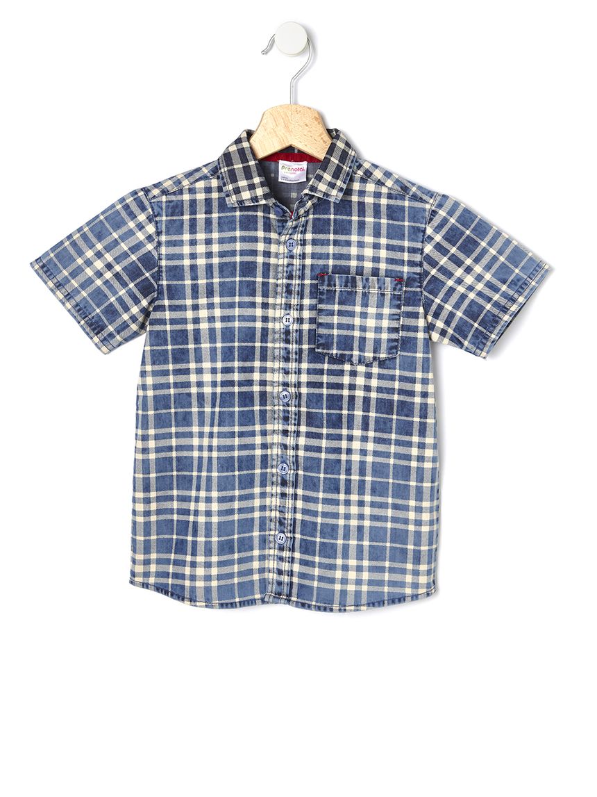 πουκάμισο chambray κοντομάνικο για αγόρι - Prénatal