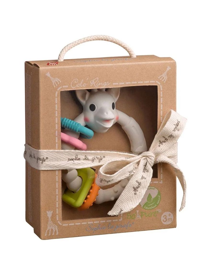 Sophie la girafe πολύχρωμος δακτύλιος οδοντοφυΐας so pure 3m+ - SOPHIE LA GIRAFE