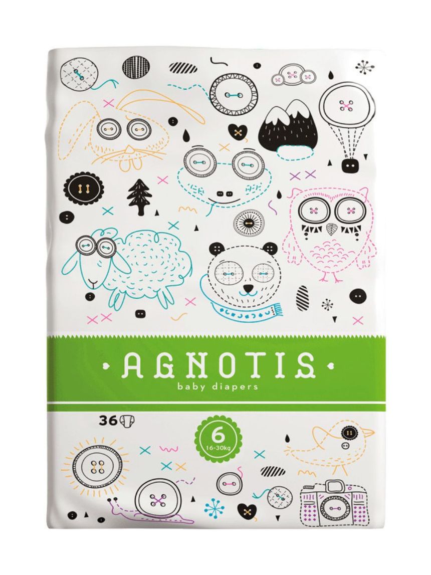 Agnotis βρεφικές πάνες no 6 (16-30kg) 36τμx ag6 - Agnotis