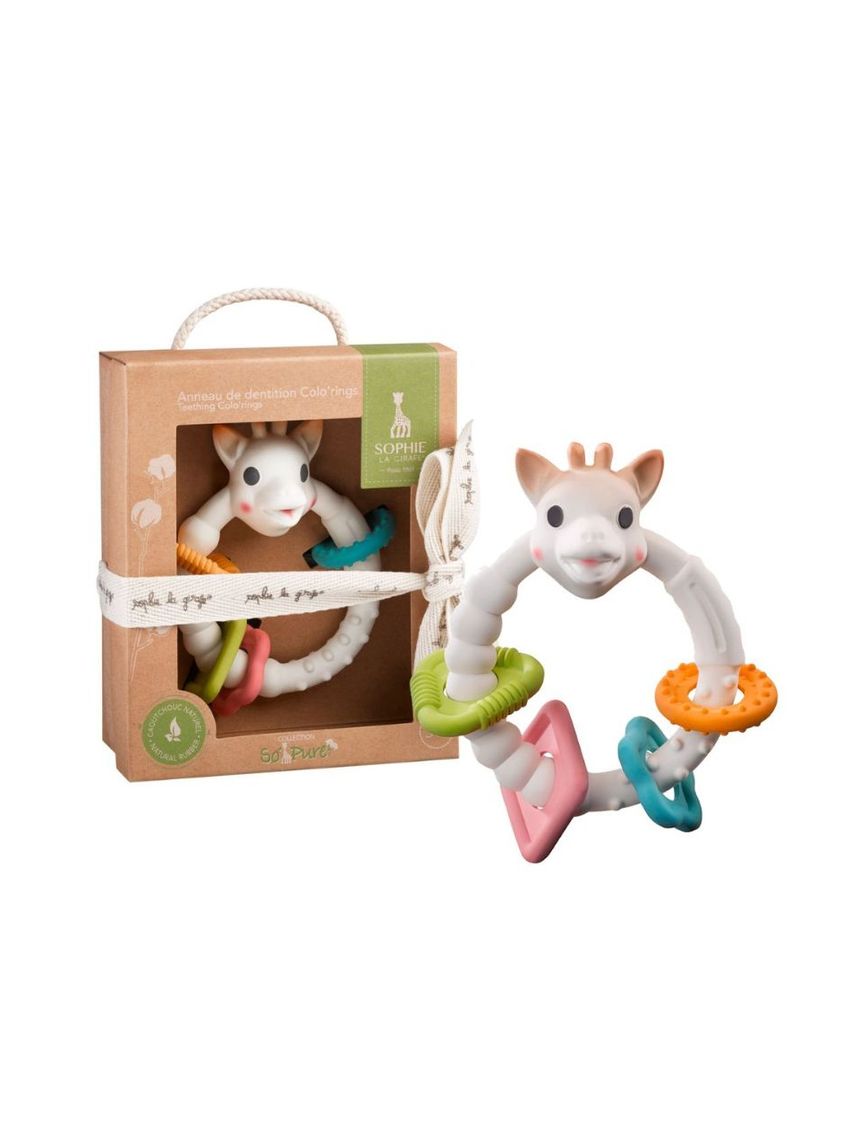 Sophie la girafe πολύχρωμος δακτύλιος οδοντοφυΐας so pure 3m+ - SOPHIE LA GIRAFE