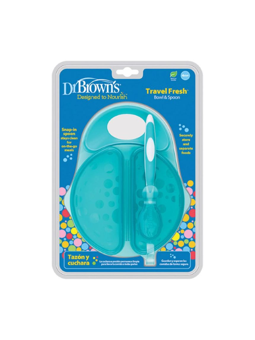 Dr. brown's travel fresh™ bowl & snap δοχείο φαγητού με καπάκι και κουτάλι 4m+ - Dr Browns