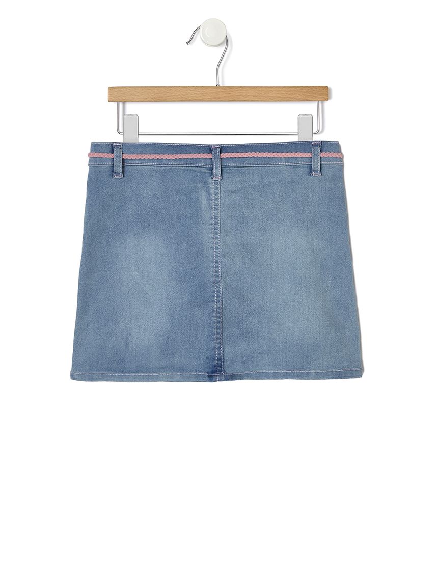 φούστα denim με patch λουλούδι μεγ.8-9/9-10 ετών για κορίτσι - Prénatal