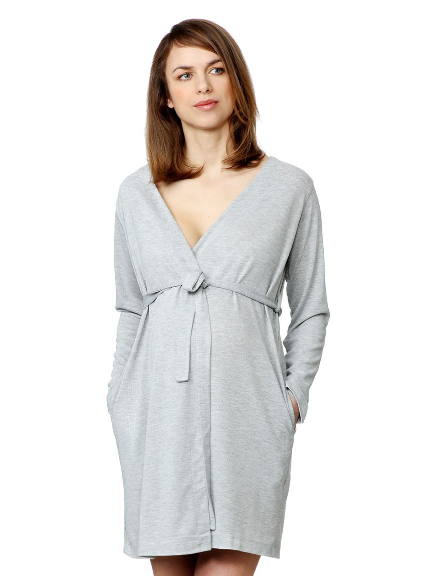 γυναικεία ρόμπα εγκυμοσύνης/θηλασμού γκρι - Prénatal