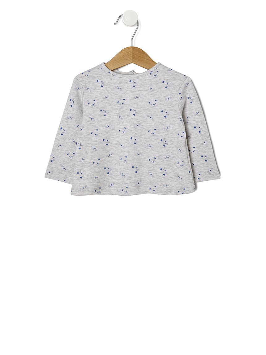 βρεφική μπλούζα γκρι με αρκουδάκια για αγόρι - Prénatal