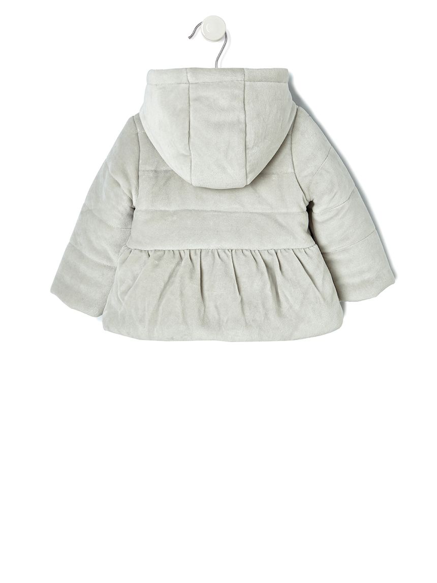 μπουφάν σενίλ με κουκούλα γκρι για κορίτσι - Prénatal