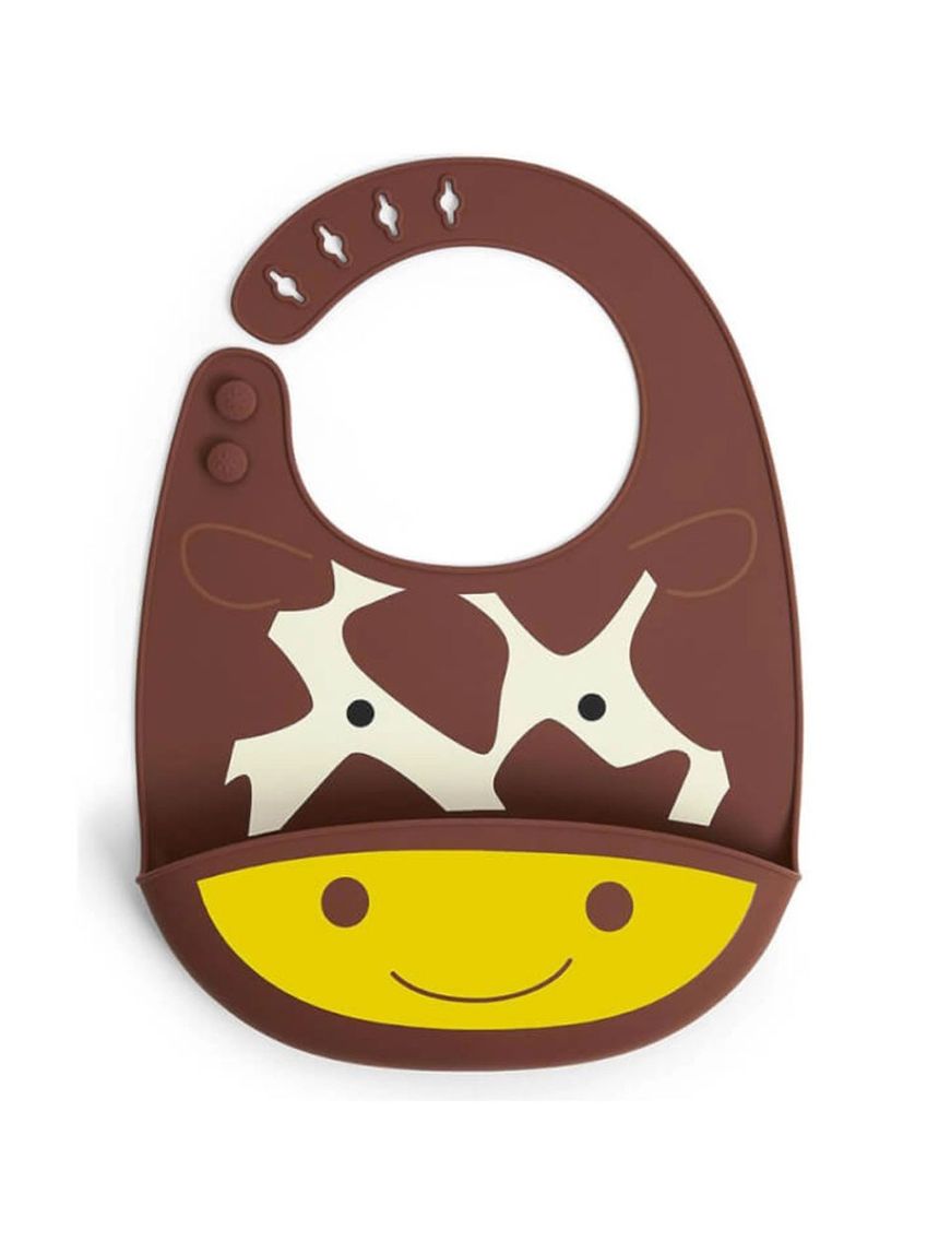 Skip hop zoo fold & go σαλιάρα σιλικόνης giraffe 29-2904002-04 - SKIP HOP