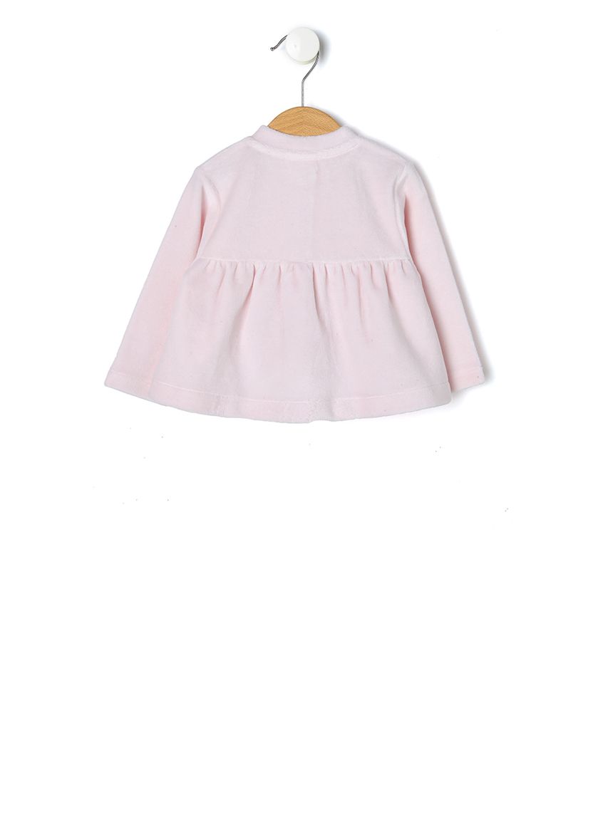 ζακέτα σενίλ με κέντημα ροζ για κορίτσι - Prénatal