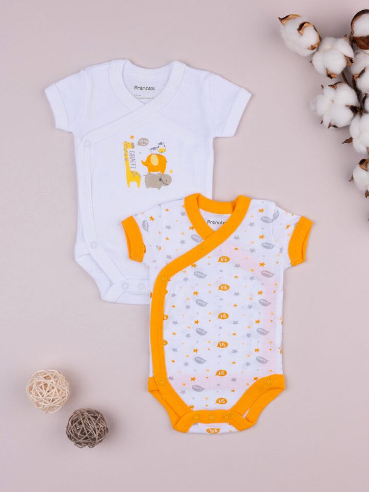 βρεφικά κορμάκια πακέτο x2 με ζωάκια unisex - Prénatal