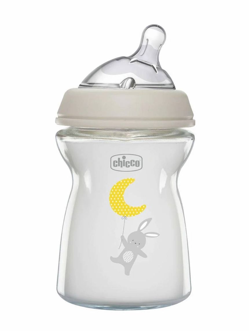μπιμπερό γυάλινο natural feeling 250 ml θηλή σιλικόνης - Chicco