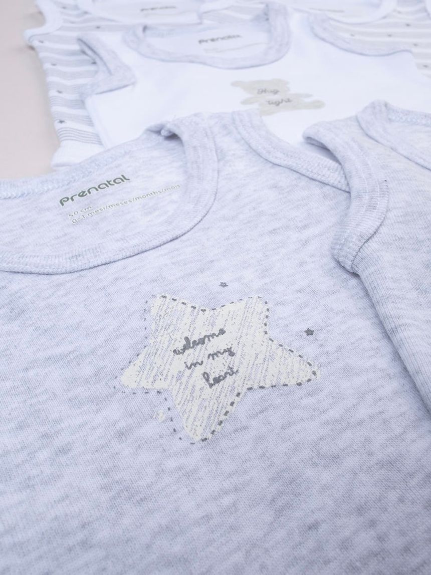 βρεφικά κορμάκια με αστεράκια πακέτο x5 unisex - Prénatal