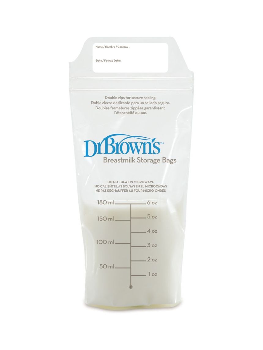Dr. brown's σακουλάκια φύλαξης μητρικού γάλακτος 25τμχ (6oz/180ml) s4005 - Dr Browns