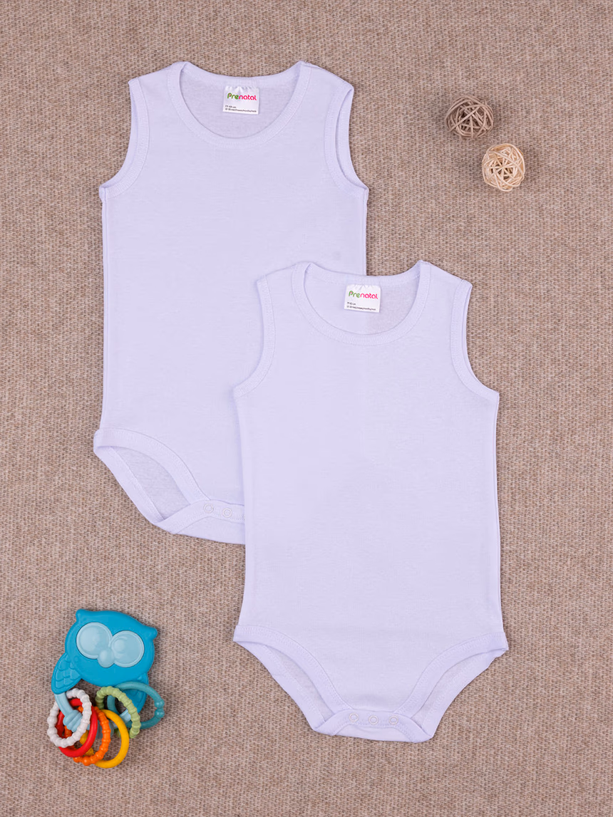 βρεφικά κορμάκια αμάνικα πακέτο x2 για αγόρι - Prénatal