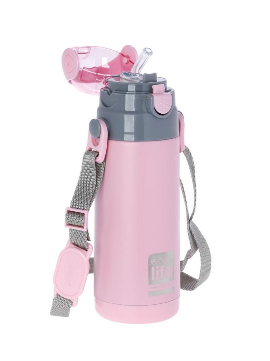 Ecolife ανοξείδωτο παγούρι kids thermos 400ml pink 33-bo-3007 - Ecolife